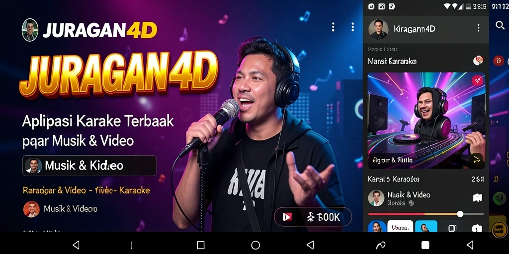 Tampilan antarmuka JURAGAN4D saat pengguna menyanyi dengan lirik yang ditampilkan.