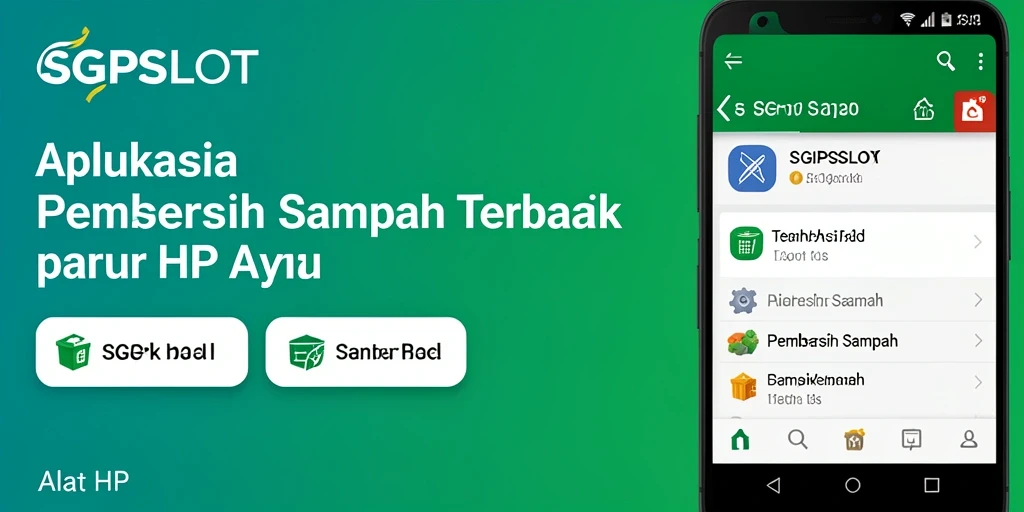 Screenshot antarmuka SGPSLOT menunjukkan fitur Pembersih Sampah yang efisien.