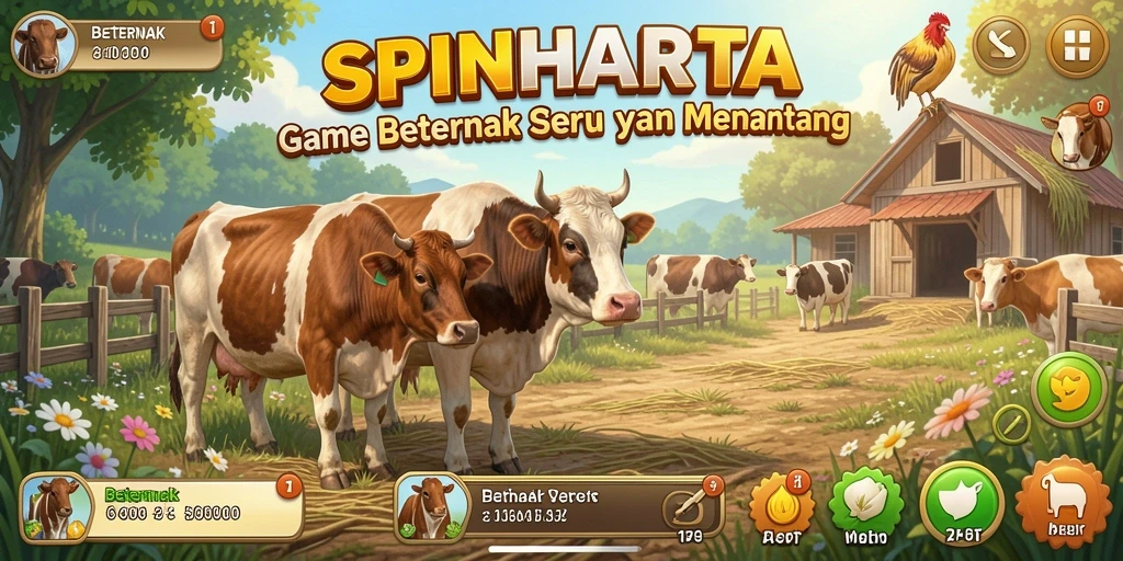 Antarmuka SPINHARTA saat memelihara hewan dan bertani.