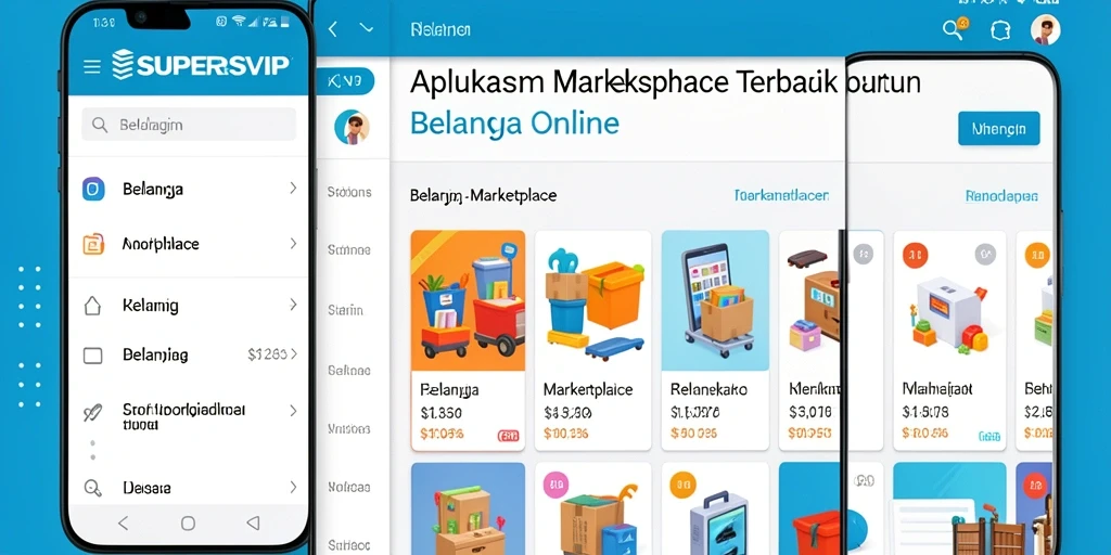 Antarmuka SUPERSVIP yang user-friendly untuk belanja online.