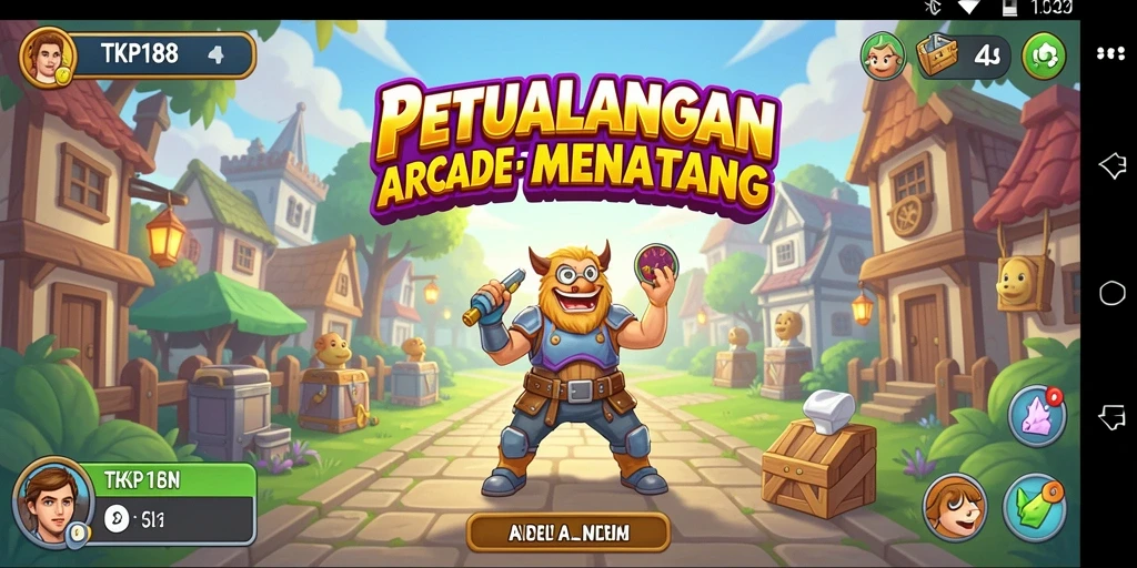 Tampilan antarmuka TKP188 yang atraktif dan penuh warna dalam mode arcade.
